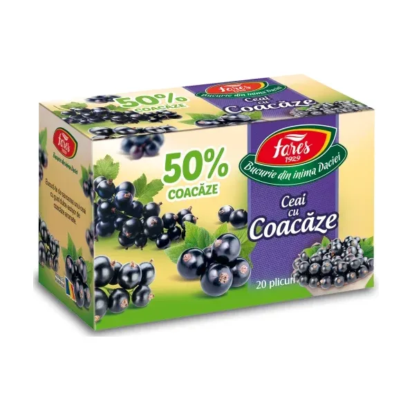 Ceai cu coacăze 50%, ceai la plic - Fares