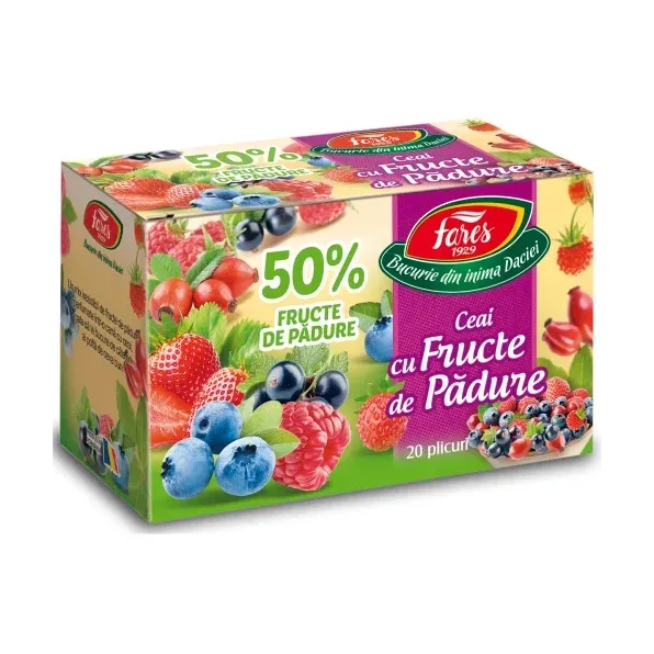 Ceai cu fructe de pădure 50%, ceai la plic - Fares