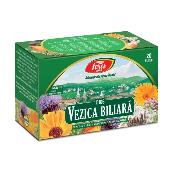 Vezică biliară, D106, ceai plic - Fares