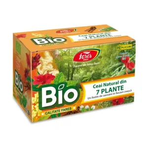 Ceai bio din 7 plante, ceai la plic, RO-ECO-007 - Fares