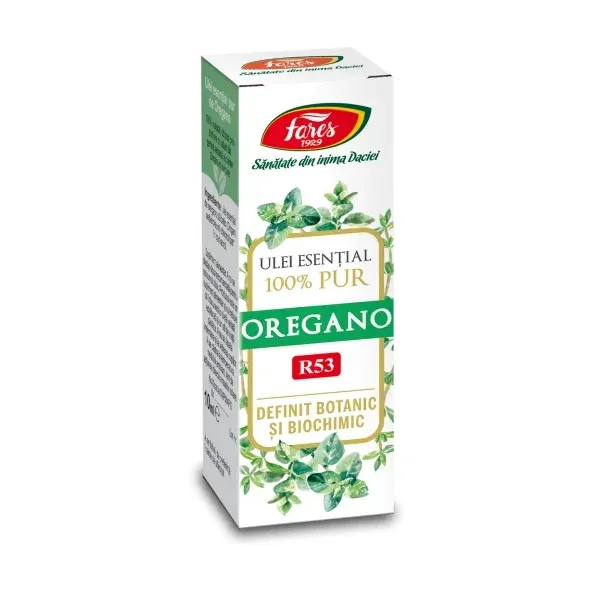 Oregano, R53, Ulei esențial 100% pur, definit botanic și biochimic - Fares